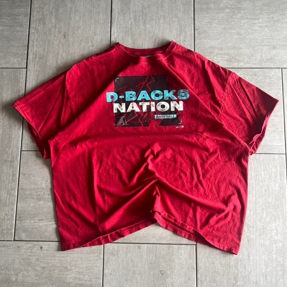 Majestic Arizona Diamondbacks D-Backs Nation Baseball Graphic T-Shirt Red 3XL